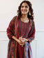 Maroon Printed Woolen Kurta Set with Dupatta – The Layer Stories