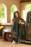 Green Emerald Gold Embroidered Kurta Set for Women - TLS