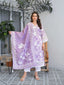 Purple Floral Printed Motifs Kurta Set for Women - TLS
