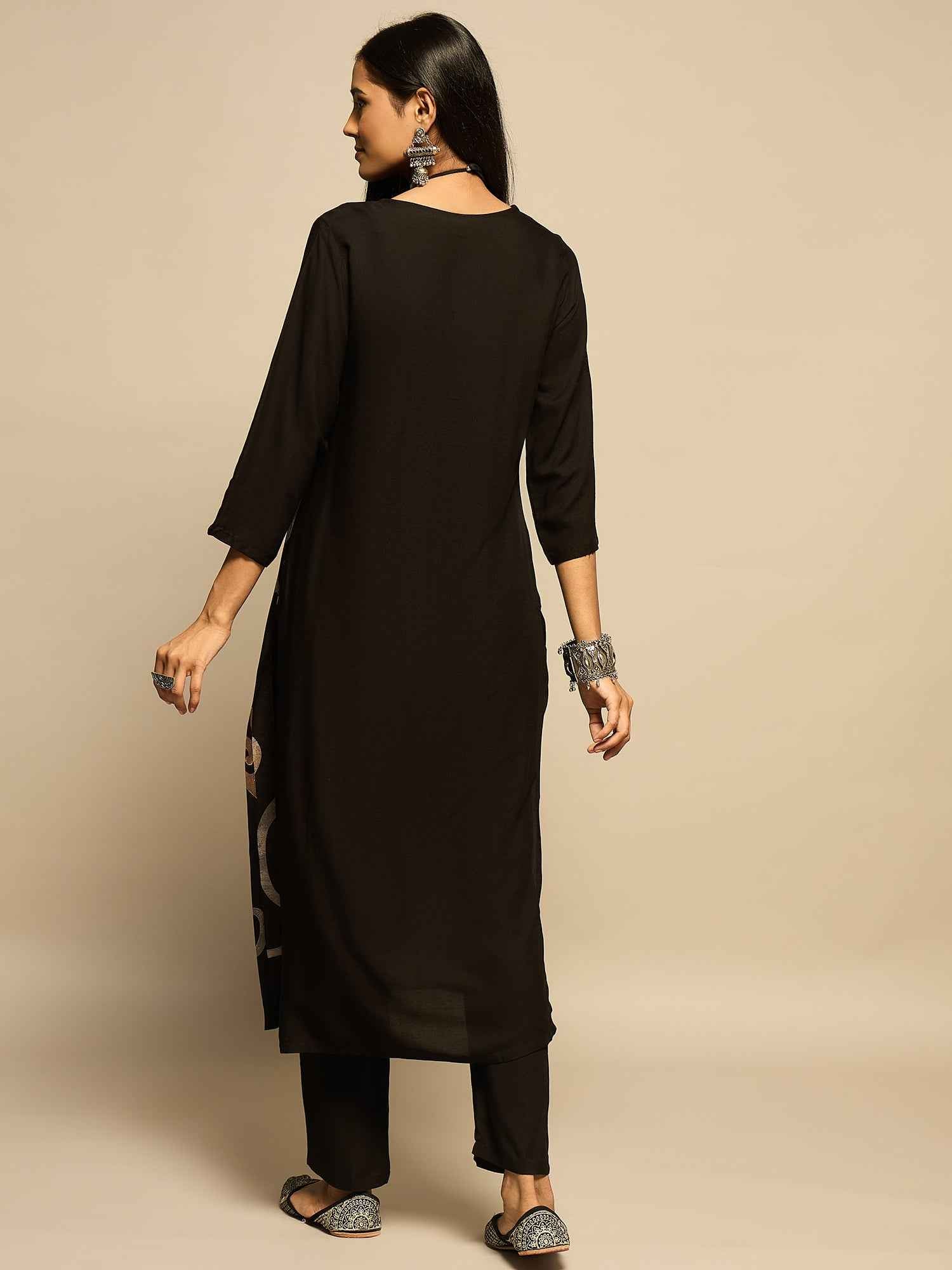 Black Tribal Print Kurta Set – The Layer Stories