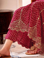 Maroon Embroidered Anarkali Set – The Layer Stories