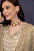 BeigeGeometricMotifsPrintedKurtaSetforWomen-TLS
