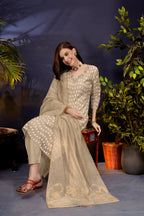 BeigeGeometricMotifsPrintedKurtaSetforWomen-TLS
