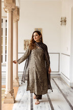 BrownDamaskPrintedKurtaSetforWomen-TLS