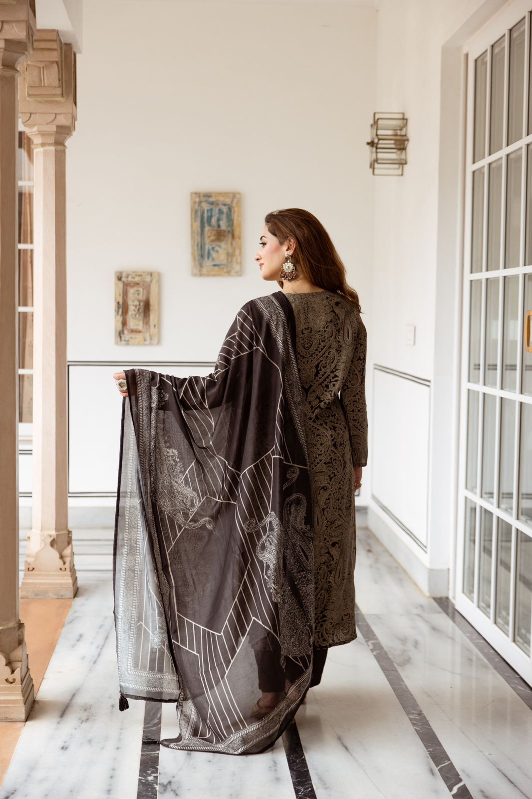 BrownDamaskPrintedKurtaSetforWomen-TLS