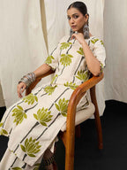 Ivory Green Lotus Printed Kurta Set – The Layer Stories