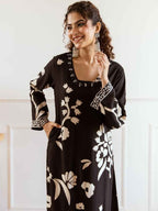 Black Floral Applique Festive Kurta Set – The Layer Stories