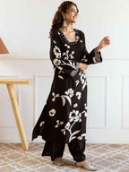 Black Floral Applique Festive Kurta Set – The Layer Stories