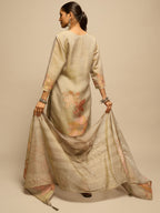 Golden Floral Printed Kurta Set for Women - TLS-2