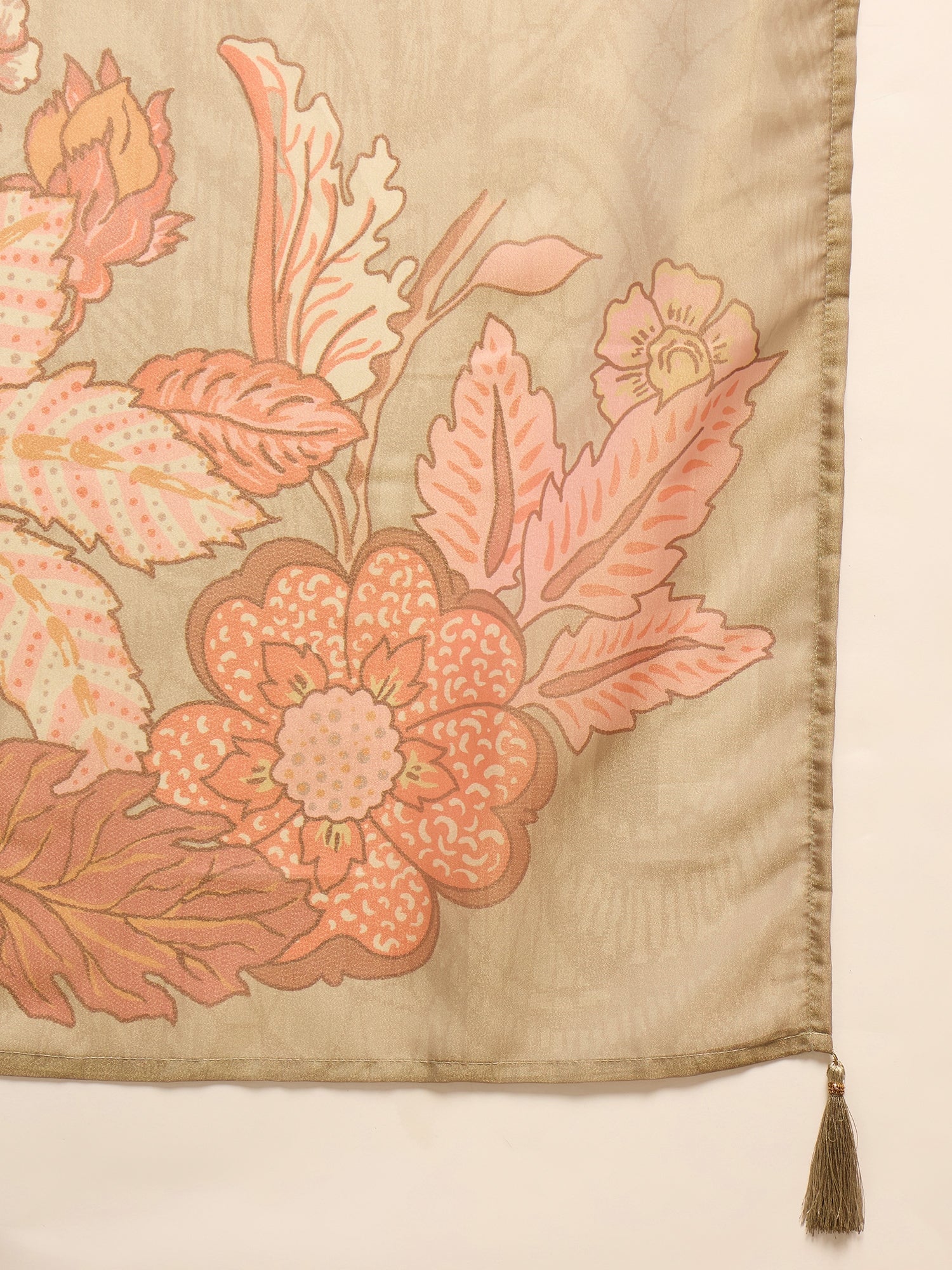 Golden Floral Printed Kurta Set for Women - TLS-6