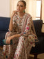 Off White Floral Embroidery Kurta Set for Women - TLS