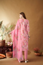 PinkFloralPatchWorkKurtaSetforWomen-TLS 