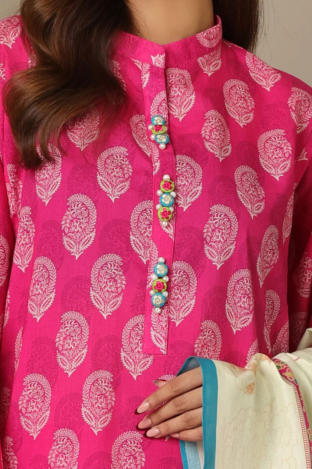 PinkPaisleyPrintedMotifsKurtaSetforWomen-TLS