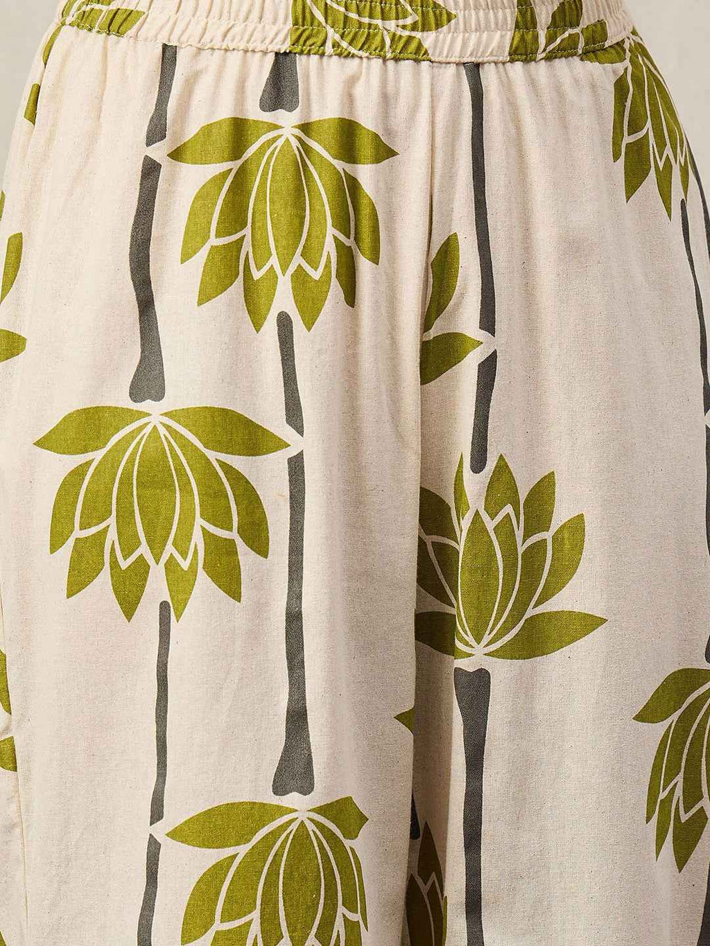 Ivory Green Lotus Printed Kurta Set – The Layer Stories
