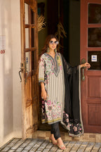 White Floral Embroidered Kurta Set for Women - TLS
