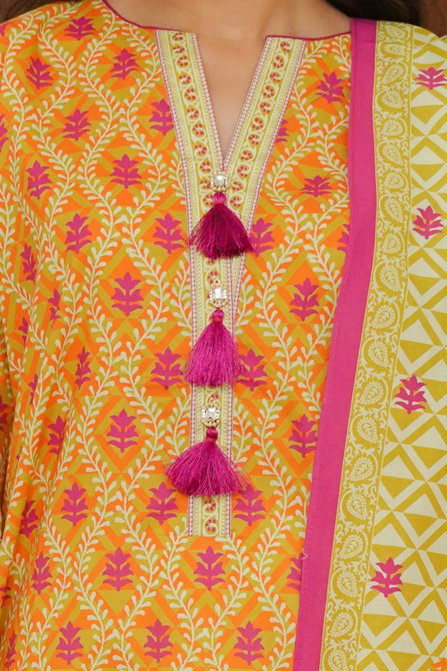 Motifs Printed Kurta Set for Women - TLS Main Image