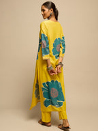 Yellow Floral Printed Kurta Set for Women - TLS-3