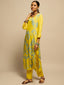 Yellow Geometric Motifs Printed Kurta Set for Women - TLS