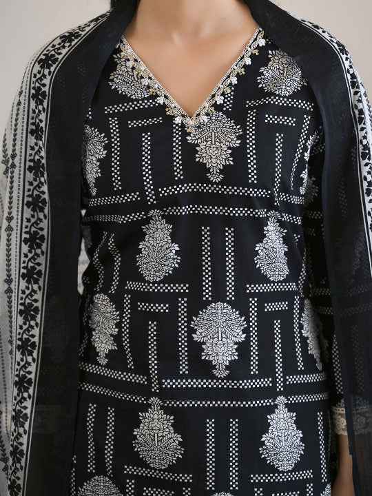 Buta Geometric Printed Kurta Set for Women - TLS Main Image