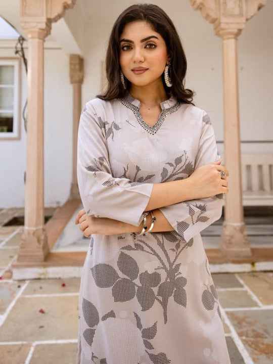 Floral Printed Kurta Set for Women - TLS Main Image