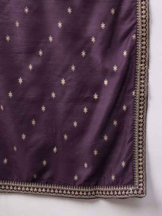 Solid Motifs Embroidred Kurta Set for Women - TLS Main Image