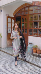 White Floral Embroidered Kurta Set for Women - TLS-6