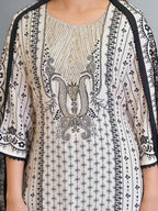 Black & White Embroidered  Kurta Set with Dupatta – The Layer Stories