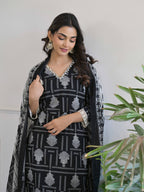Buta Geometric Printed Kurta Set for Women - TLS