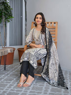 White Motifs Embroidered Kurta Set for Women - TLS