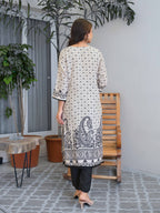 White Motifs Embroidered Kurta Set for Women - TLS